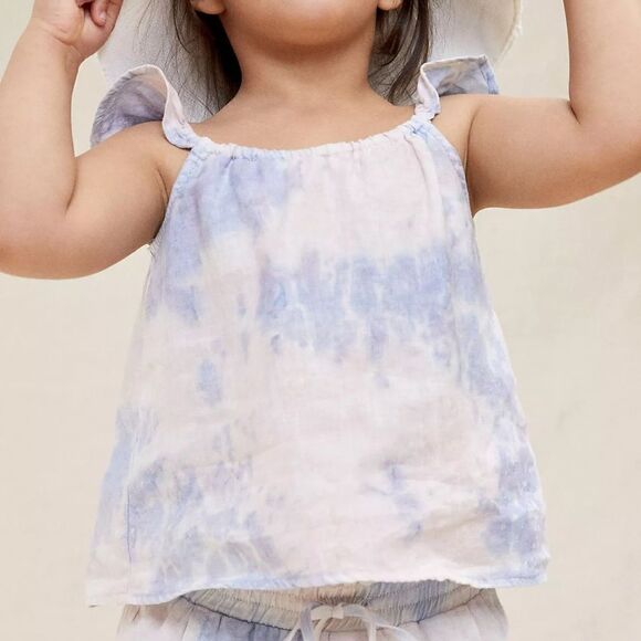 Anthropologie Ruffled Linen Kids Tank - Picture 2 of 6